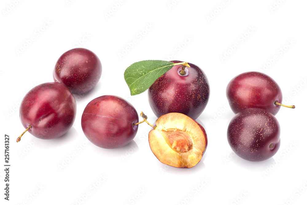 Sweet plums isolated