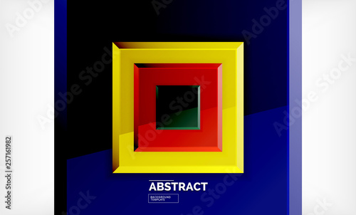 Geometric abstract background, modern square design