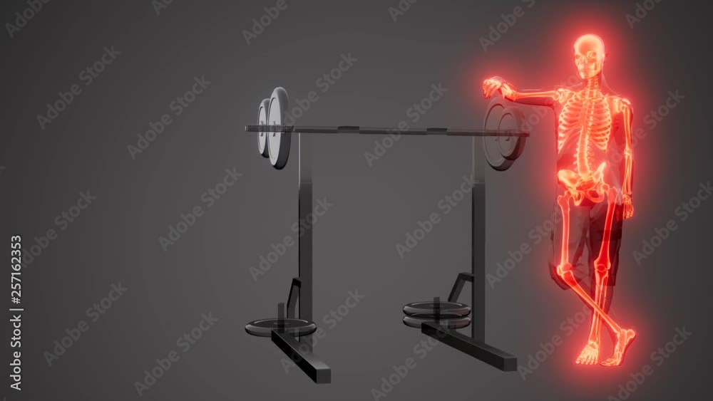 man in gym room with visible bones man in gym room with visible bones