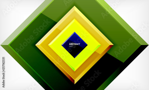 Geometric abstract background, modern square design