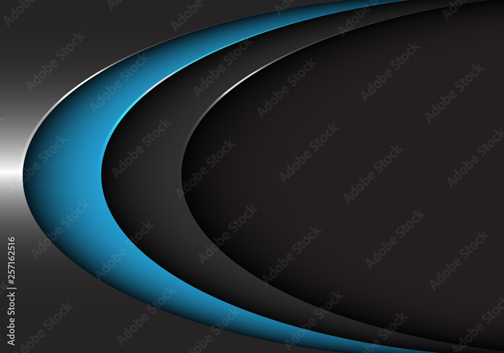Abstract blue black metal curve on dark blank space design modern futuristic background vector illustration. Abstract blue black metal curve on dark blank space design modern futuristic background vector illustration.