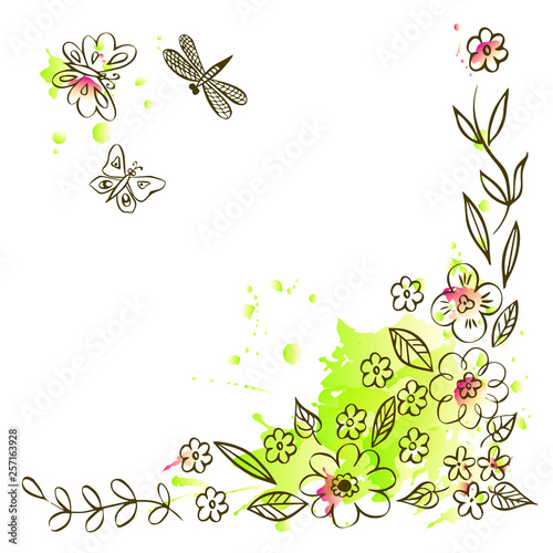 Template for invitation or save the date card create manually by ink and nib and than transferred to vector