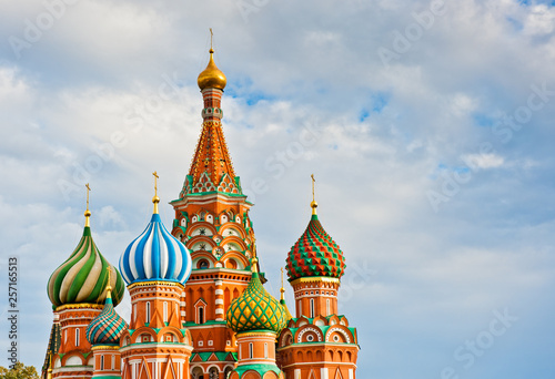 The Cathedral of Vasily the Blessed (Saint Basil's Cathedral). Red Square. Moscow. Russia. Sunny autumn day