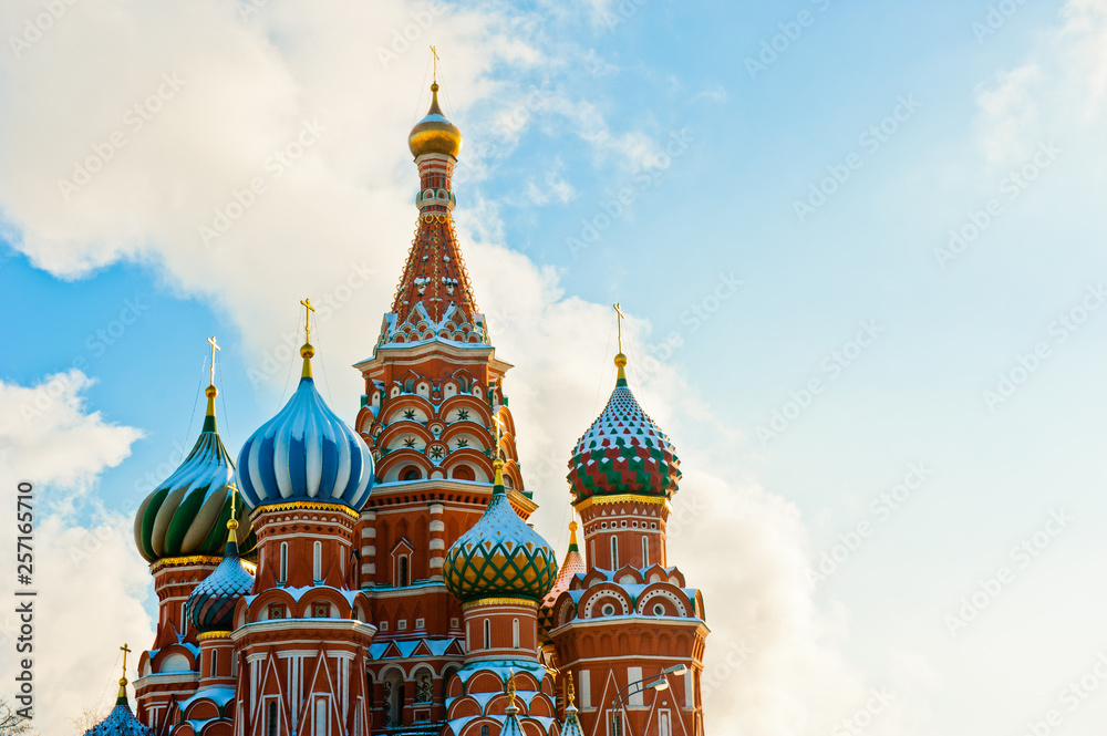The Cathedral of Vasily the Blessed (Saint Basil's Cathedral). Red Square. Moscow. Russia. Winter day