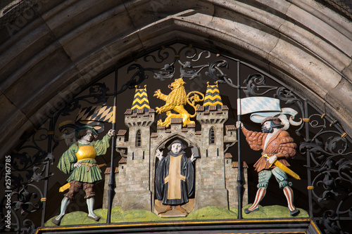 Münchner Kindl at the city hall gate in Munich photo