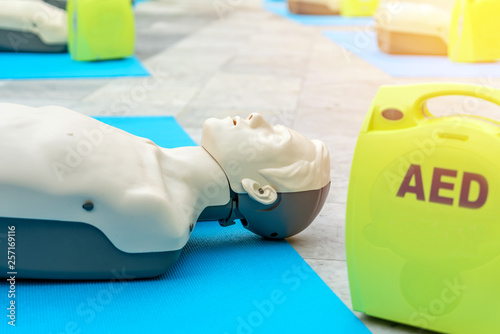 Obraz na płótnie model for cpr and AED training 