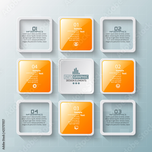 Abstract 3D Paper Infographics. Business template .Vector illustration