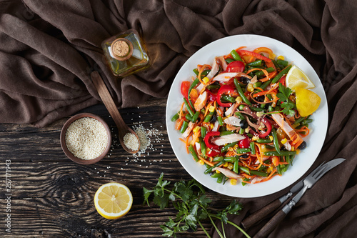 Bilde på lerret mexican style healthy veggies salad with ham