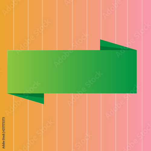 Blank Folded Color Banner photo on Vertically Striped Two Toned Backdrop Design business concept Empty copy text for Web banners promotional material mock up template