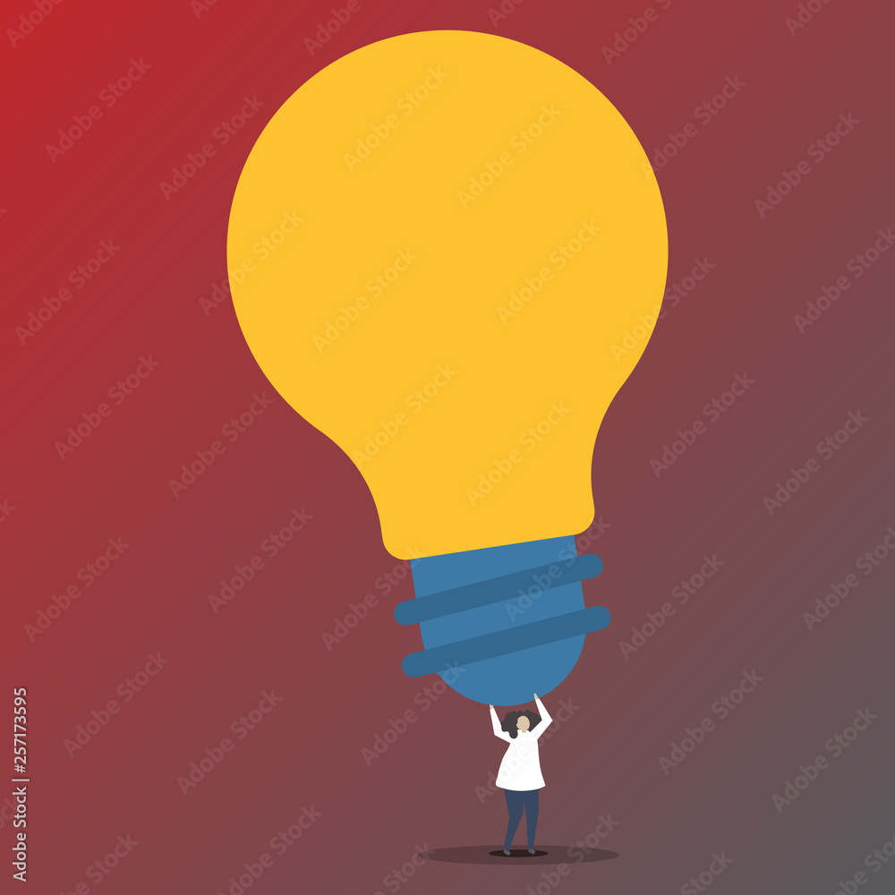 Person Standing and Raising Up Arms Holding Big Yellow Lightbulb for Ideas Design business concept Empty copy space modern abstract background Person Standing and Raising Up Arms Holding Big Yellow Lightbulb for Ideas Design business concept Empty copy space modern abstract background