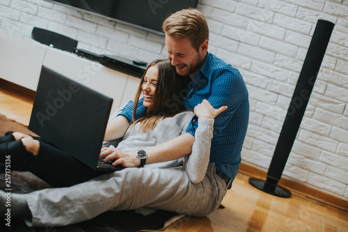 Close up of a couple using ...