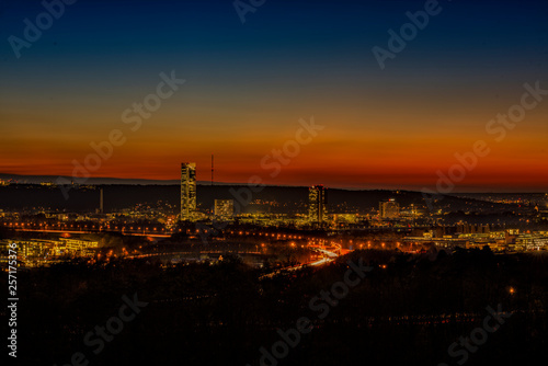 night view of city of bonn germany