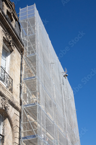 scaffolding under construction at the building