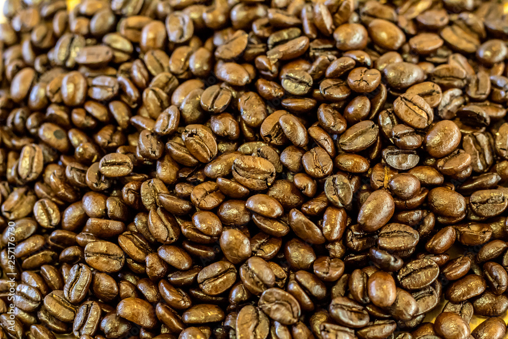 Coffee beans on background