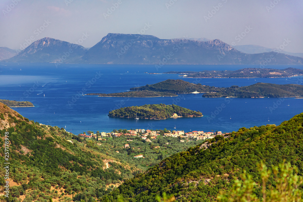 The panoramic view to nidri and princes islands