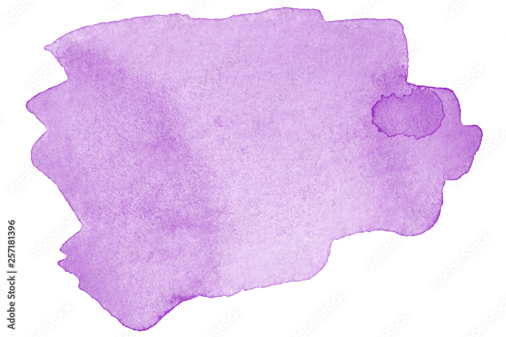 Purple inked watercolor stain