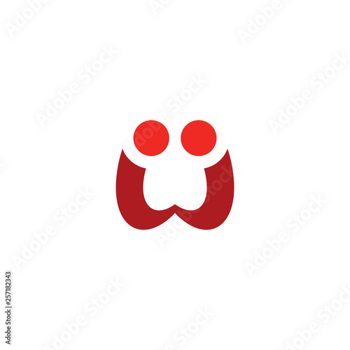 business people handshake w letter logo icon