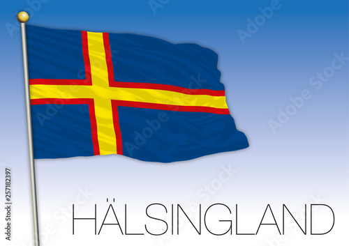 Halsingland regional flag, Sweden, vector illustration photo