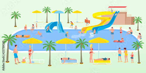 Holidaymakers on vacation vector illustration