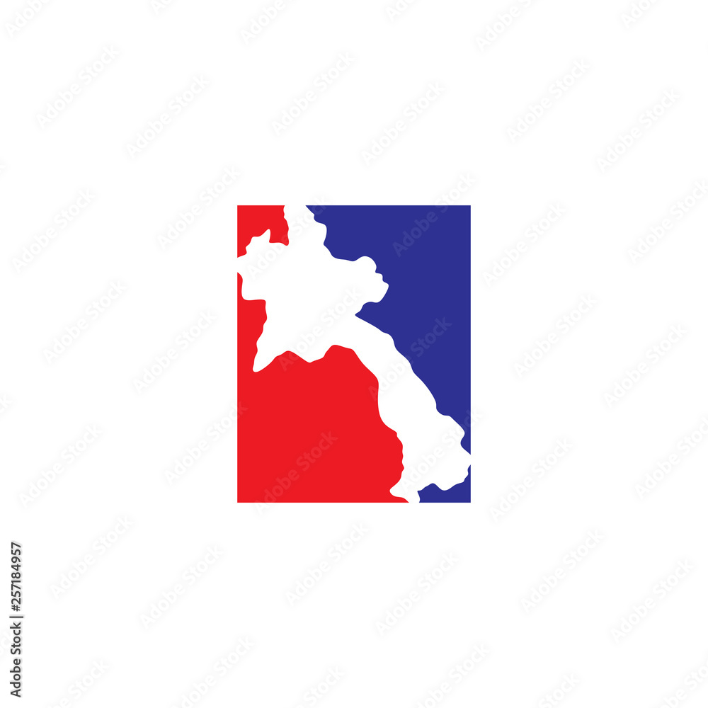 Fototapeta premium laos map logo icon vector symbol element