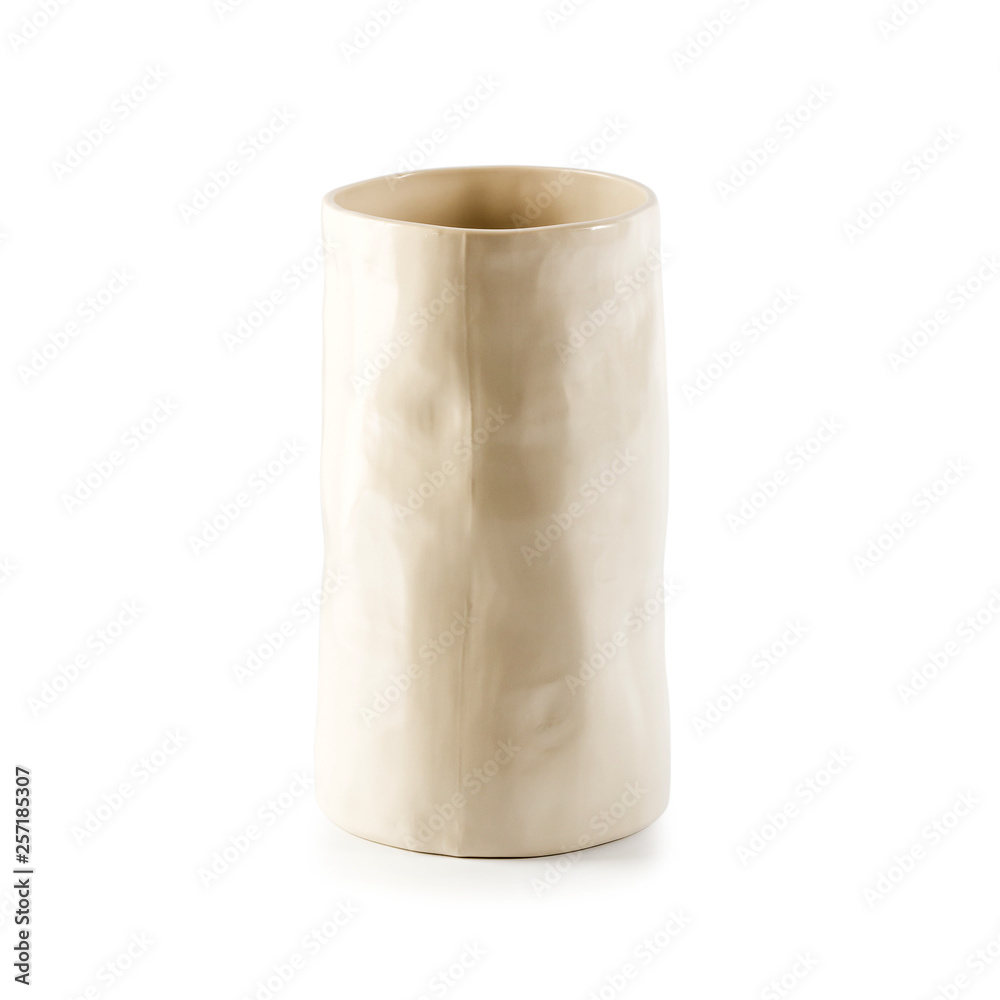 White ceramic glass isolated on a white background White ceramic glass isolated on a white background