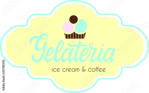Gelateria hand lettering logo 