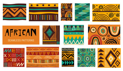 Gardinen Tiermuster Seamless African modern art patterns. Vector collection  © Marina Zlochin