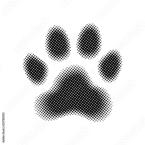 Halftone paw print.