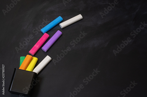 chalkboard with colorful chalk