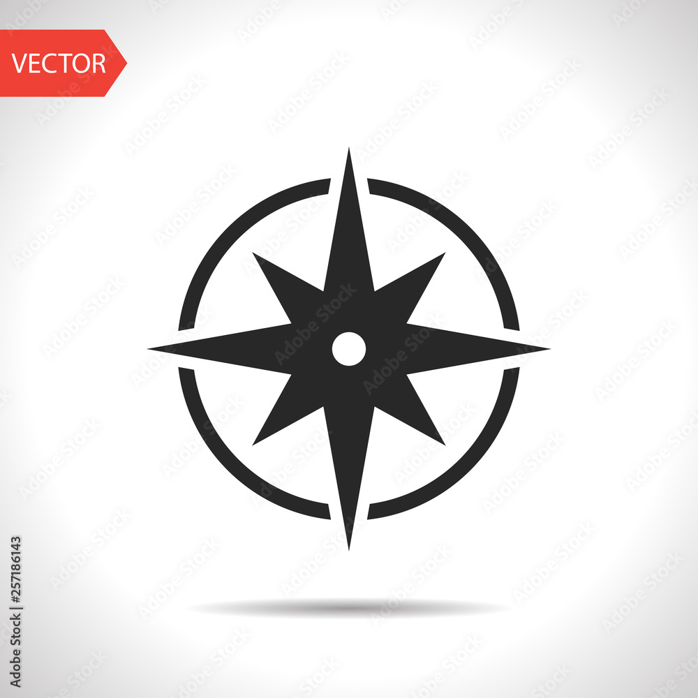 Marine wind rose for travel illustration. Compass vector icon. Marine wind rose for travel illustration. Compass vector icon.