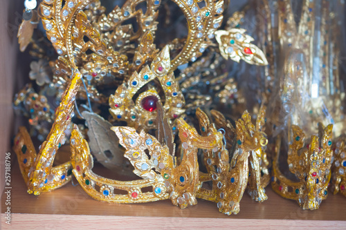 Golden accessories for Thai dance