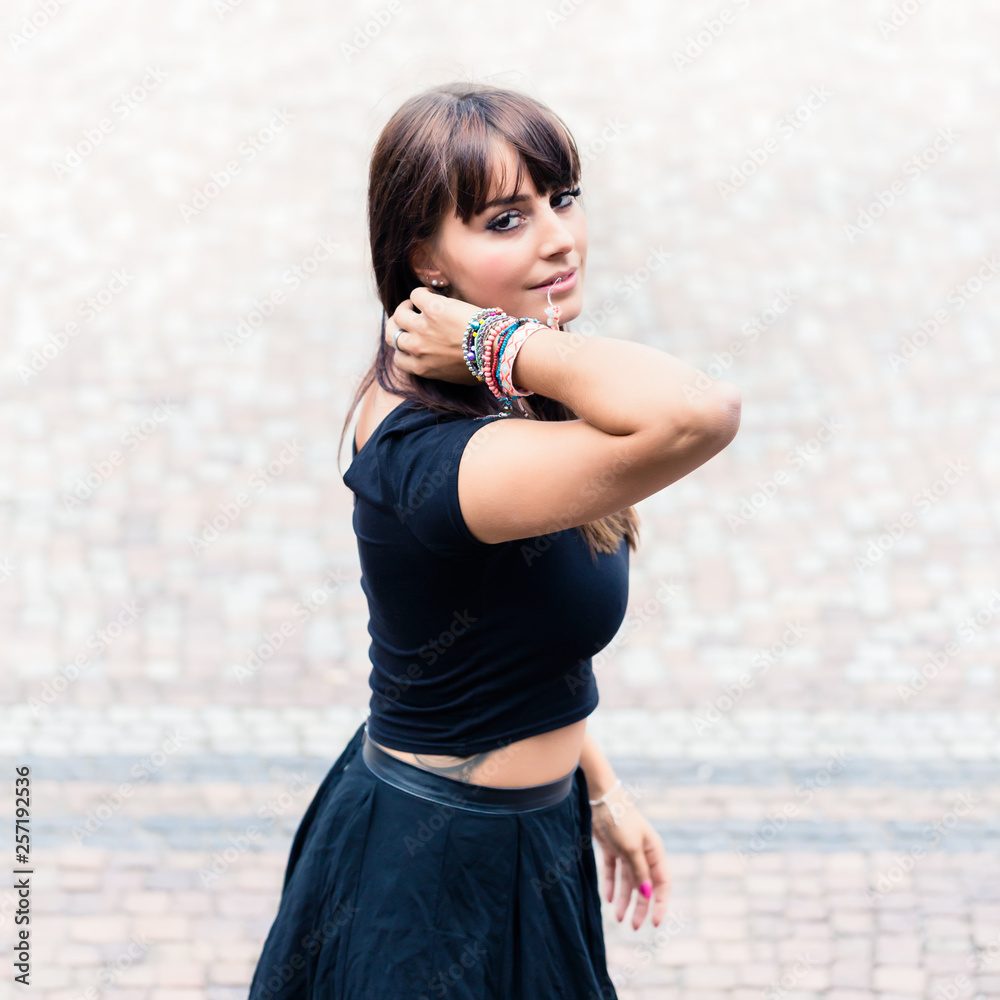 Pretty young woman with bracelets Pretty young woman with bracelets