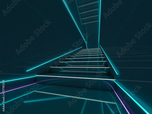 Abstract modern architecture background. 3D rendering