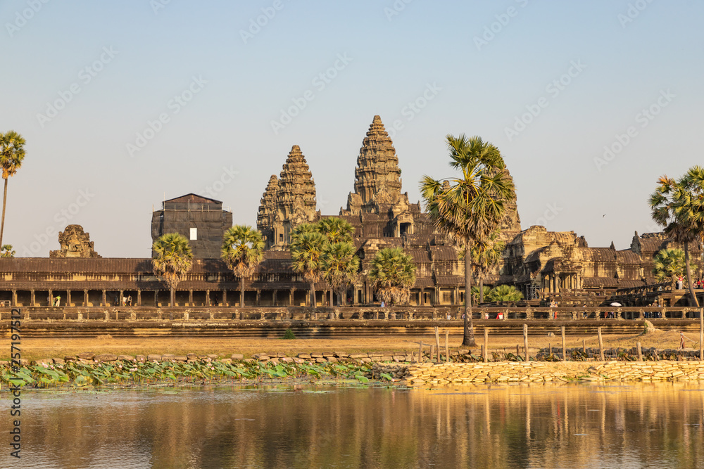Angkor Wat temple seen across the lake, Siem Reap, Cambodia Angkor Wat temple seen across the lake, Siem Reap, Cambodia
