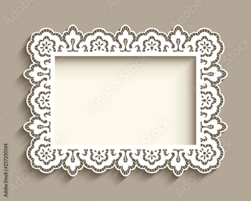 Rectangle frame with lace border pattern