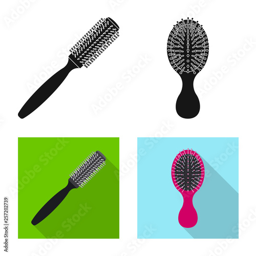 Vector design of brush and hair sign. Collection of brush and hairbrush vector icon for stock.