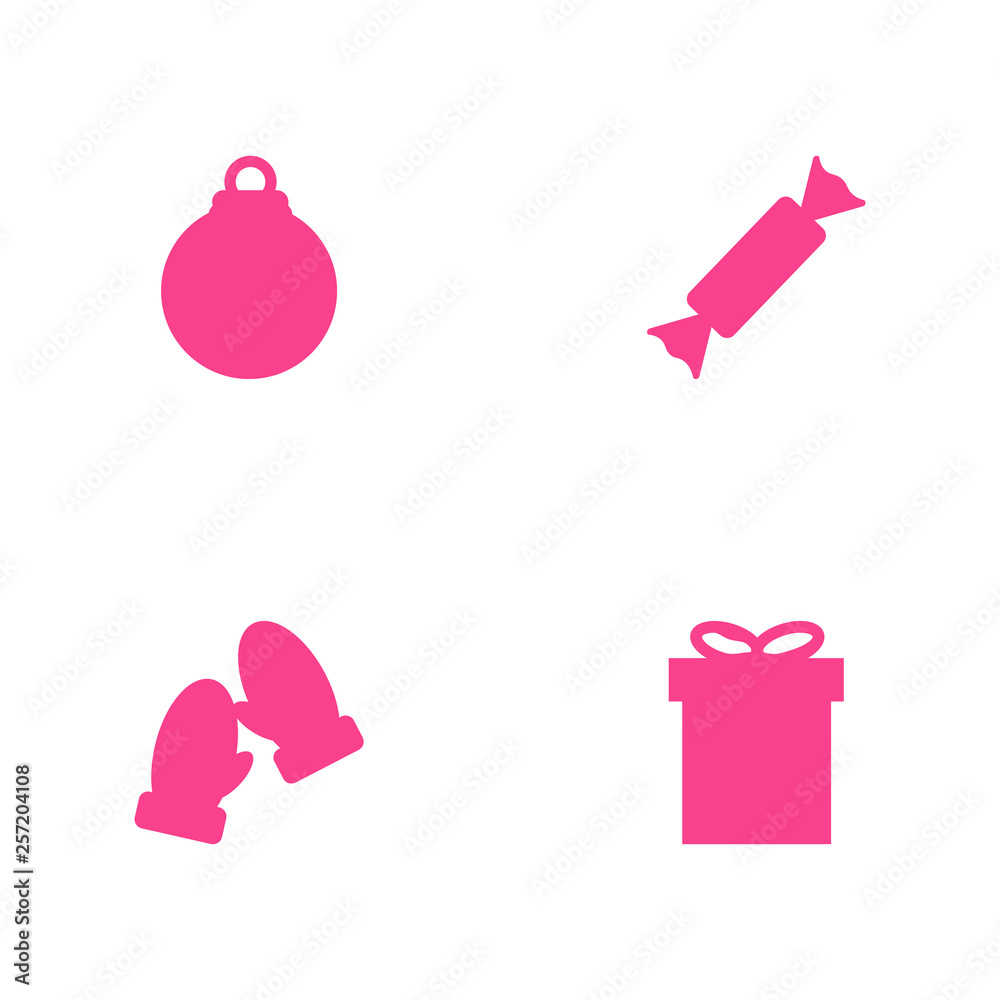 Vector. Set of christmas illustrations. Flat style Vector. Set of christmas illustrations. Flat style