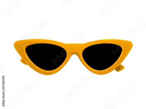 Yellow Sunglasses on white backgound