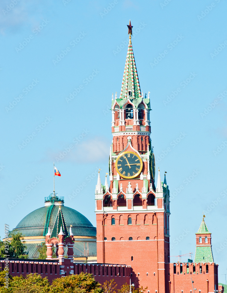 Spasskaya Tower. Moscow Kremlin. Russia. Sunny day