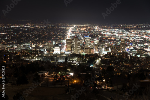 Night Overlook & Skyline of Salt Lake City photo