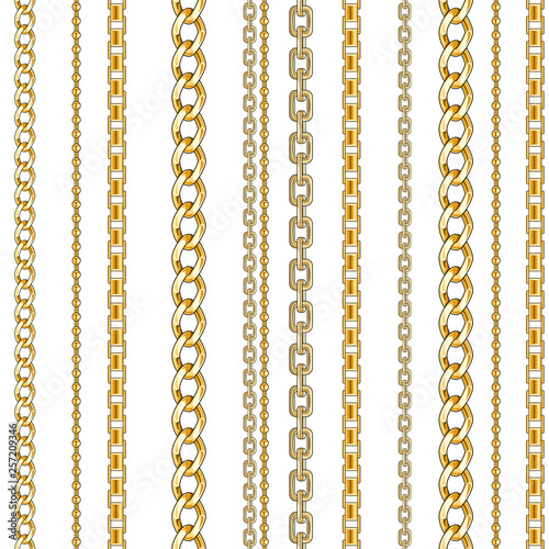 Pattern with gold chain isolated photo