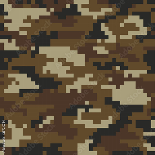 Digital pixel camouflage. Seamless background. Vector graphics.