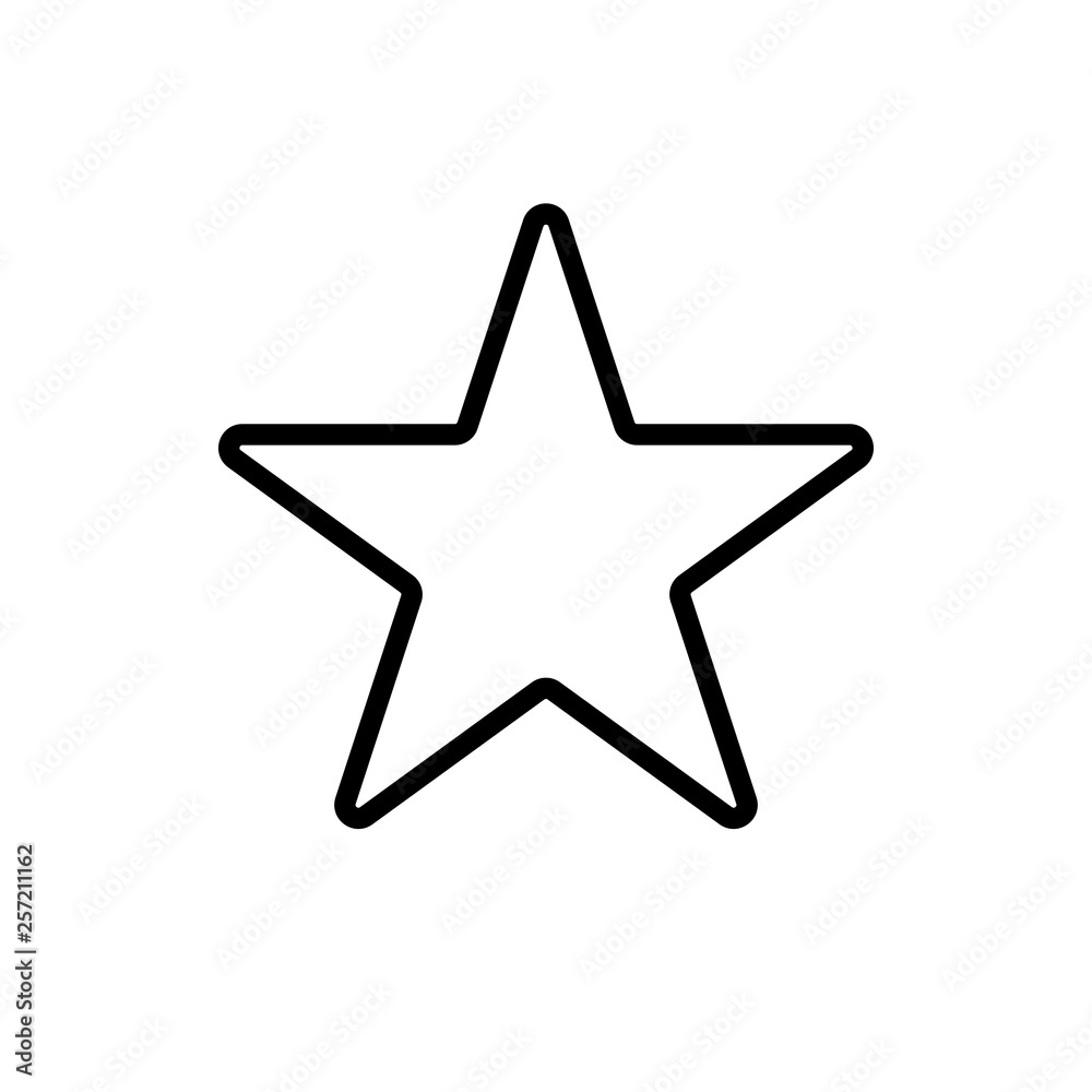 Vector image of a flat, linear star icon. Isolated star on a white background Vector image of a flat, linear star icon. Isolated star on a white background