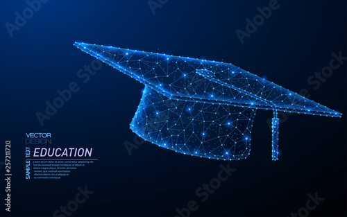 Abstract polygonal light design of Graduation cap