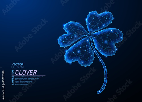 Abstract polygonal light design of four-leaf clover.