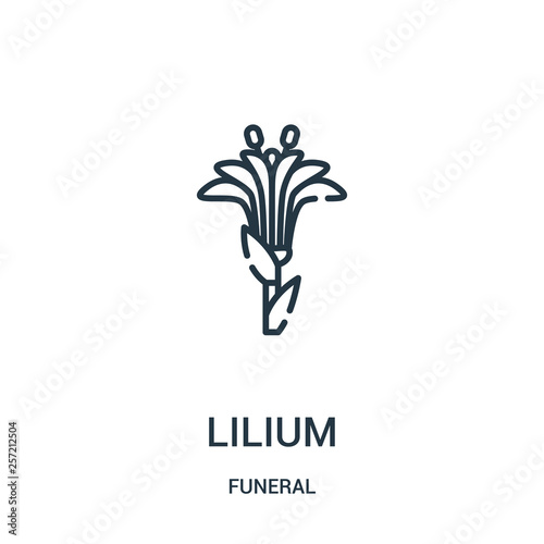 lilium icon vector from funeral collection. Thin line lilium outline icon vector illustration. Linear symbol for use on web and mobile apps, logo, print media.