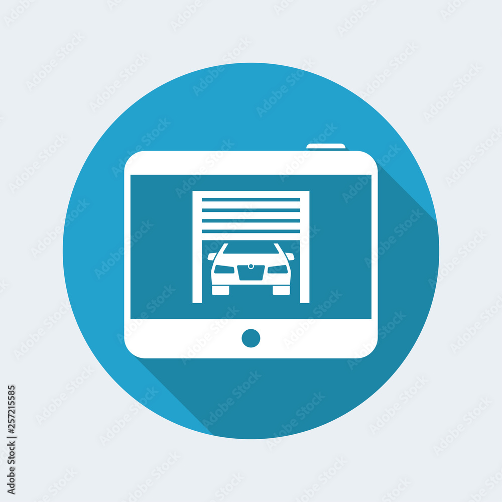 Car garage application on tablet Car garage application on tablet