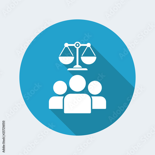 Courthouse and people icon