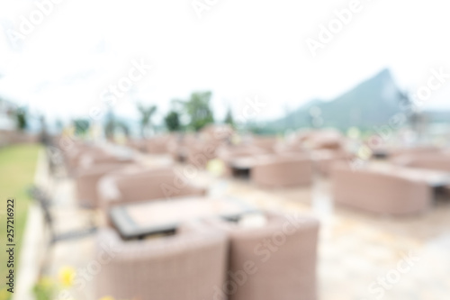 Blur image of outdoor restaurant.