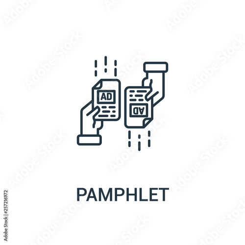 pamphlet icon vector from ads collection. Thin line pamphlet outline icon vector illustration. Linear symbol for use on web and mobile apps, logo, print media.